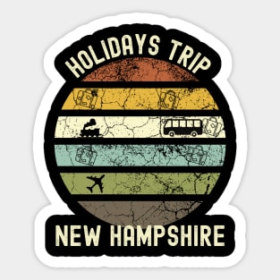 Holidays Trip To New Hampshire, Family Trip To New Hampshire, Road Trip to New Hampshire, Family Reunion in New Hampshire, Holidays in New Sticker